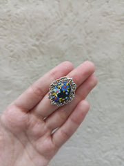 polymer clay blue ring