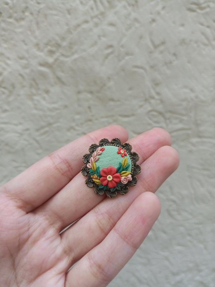polymer clay  light green ring