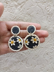 polymer clay black  earrings