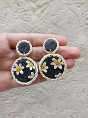 polymer clay black  earrings