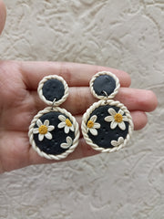 polymer clay black  earrings