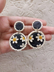 polymer clay black  earrings