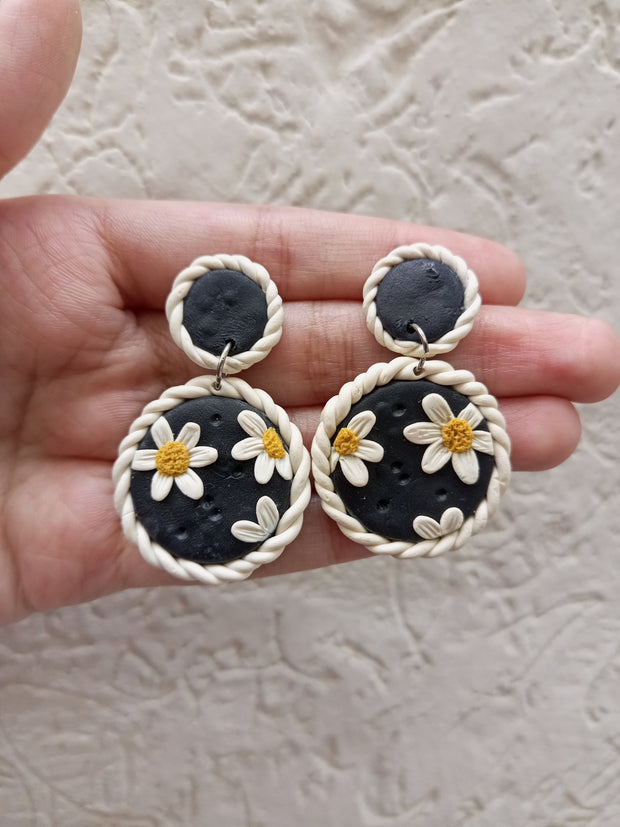 polymer clay black  earrings