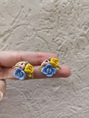 polymer clay light colour multi studs