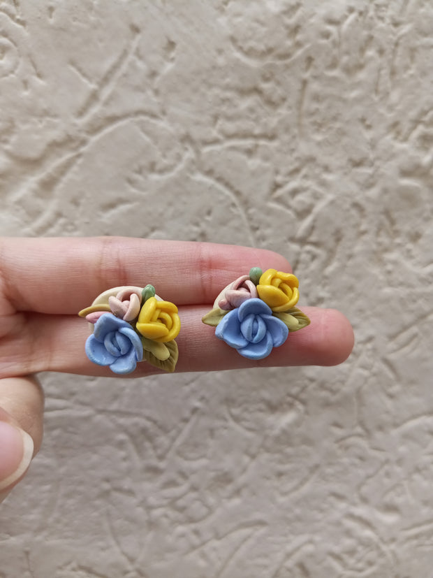 polymer clay light colour multi studs