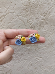 polymer clay light colour multi studs