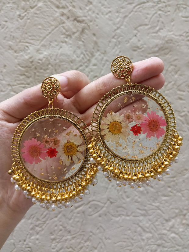 FRESH PETAL  PENNDENT WITH CHAIN AND JHUMKA SET