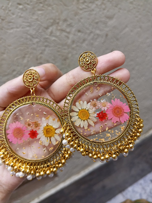 FRESH PETAL  PENNDENT WITH CHAIN AND JHUMKA SET