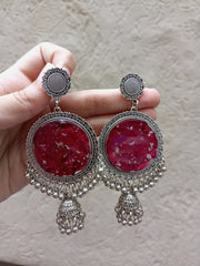 Rose Silver Jhumka Earrings jewelry