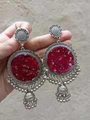 Rose Silver Jhumka Earrings jewelry