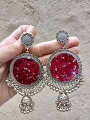 Rose Silver Jhumka Earrings jewelry