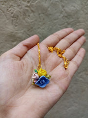 polymer clay light colour multi  pendant