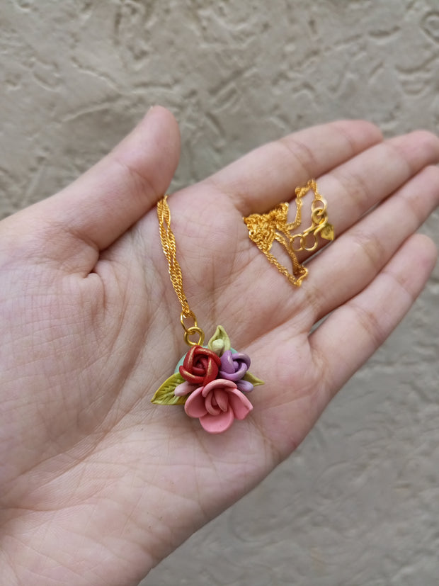 polymer clay dark colour multi  pendant