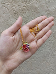 polymer clay dark colour multi  pendant