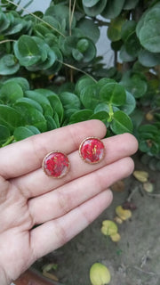 Fresh Petal Charms Epoxy Dried Flower Ear Studs