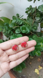 Fresh Petal Charms Epoxy Dried Flower Ear Studs