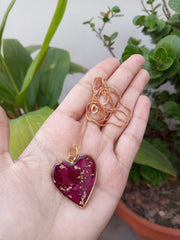 ROSE CRUSH HEART PENDENT (WITH CHAIN)