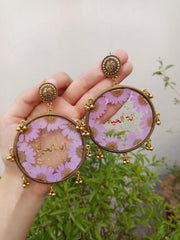 RESIN PRESERVED FLOWER "UN TUL  HAYYAT" EARRINGS