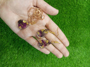 DROP SHAPE   PENNDENT WITH CHAIN AND  ERRINGS  SET