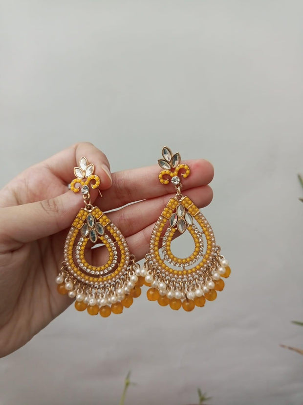 Moti Pearls Hnging  Earrings