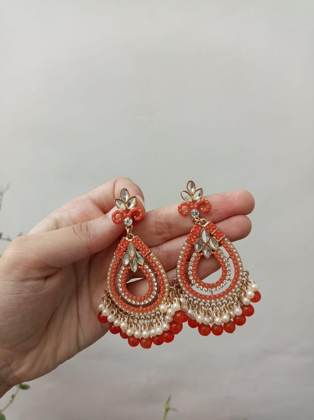 Moti Pearls Hnging  Earrings
