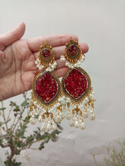 Flat Pressed Resin Preserved Fresh Petal Charms Epoxy Dried Flower Rose Chandni   Jhumka Earrings jewelry