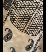 JACQUARD EMBROIDERY WITH MOTI  AND MIRROR HANDWORK COTTON  JACQUARD   SHIRT
