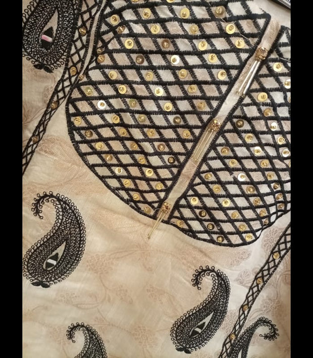 JACQUARD EMBROIDERY WITH MOTI  AND MIRROR HANDWORK COTTON  JACQUARD   SHIRT