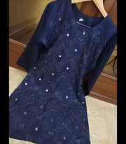 EMBROIDERY  WITH MIRROR WORK   VISCOSE SHIRT