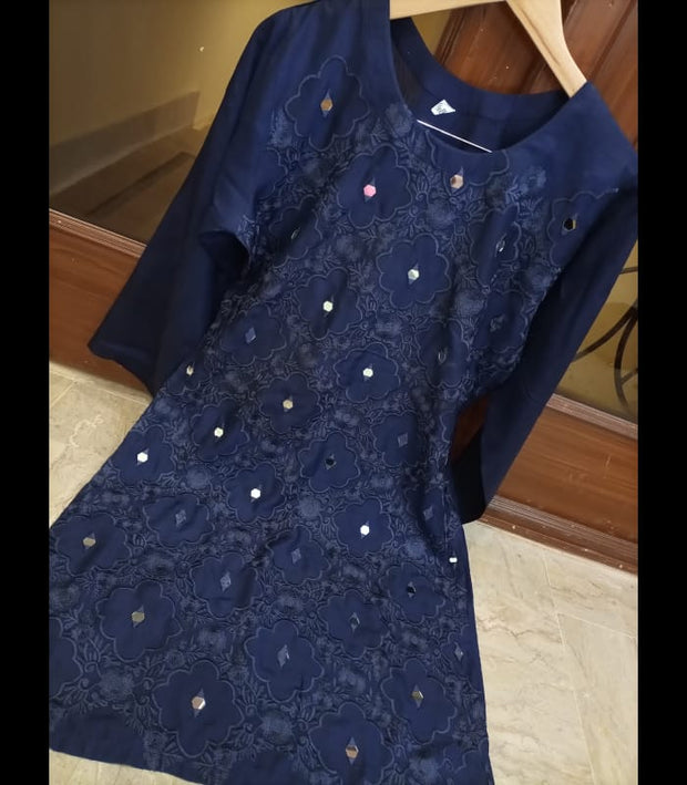 EMBROIDERY  WITH MIRROR WORK   VISCOSE SHIRT