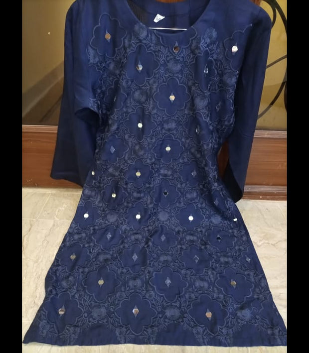 EMBROIDERY  WITH MIRROR WORK   VISCOSE SHIRT
