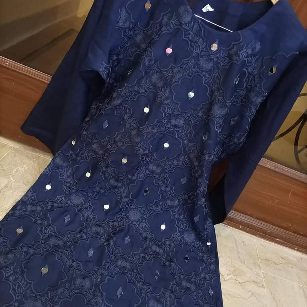 EMBROIDERY  WITH MIRROR WORK   VISCOSE SHIRT