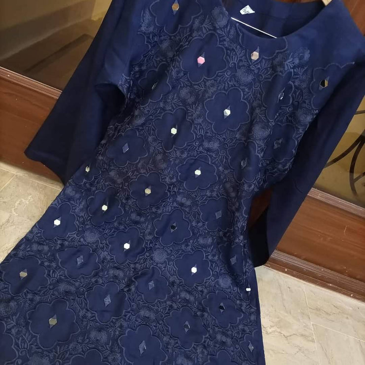 EMBROIDERY  WITH MIRROR WORK   VISCOSE SHIRT