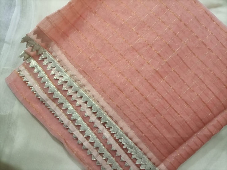 ORGANZA DUPATA WITH LACE
