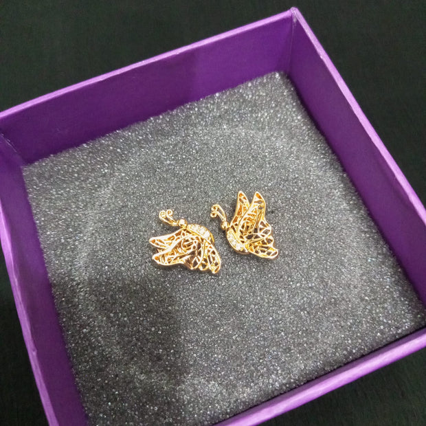 Butterfly Golden  Ear Stud