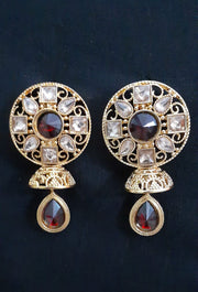 Round Stone Jhumki  Earrings