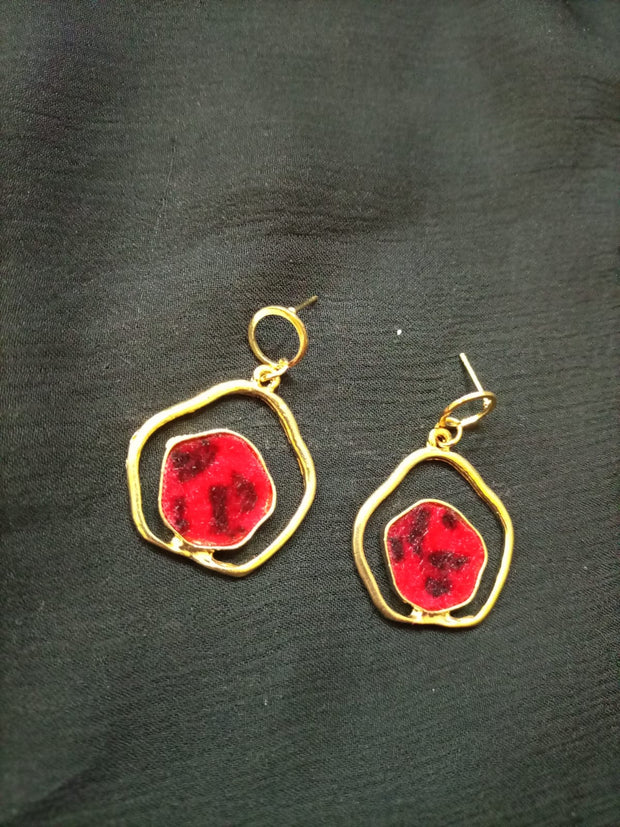 Drop  Red Earrings