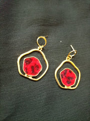 Drop  Red Earrings