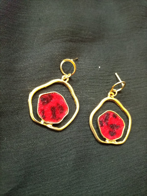 Drop  Red Earrings