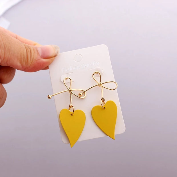 Tie Heart Shape Earrings