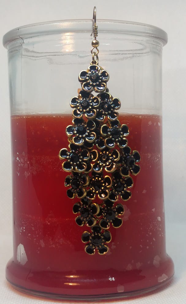 Black Flower Earrings