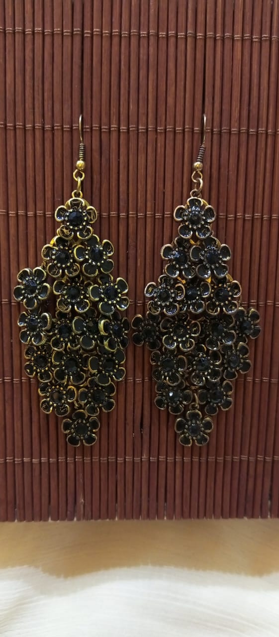 Black Flower Earrings