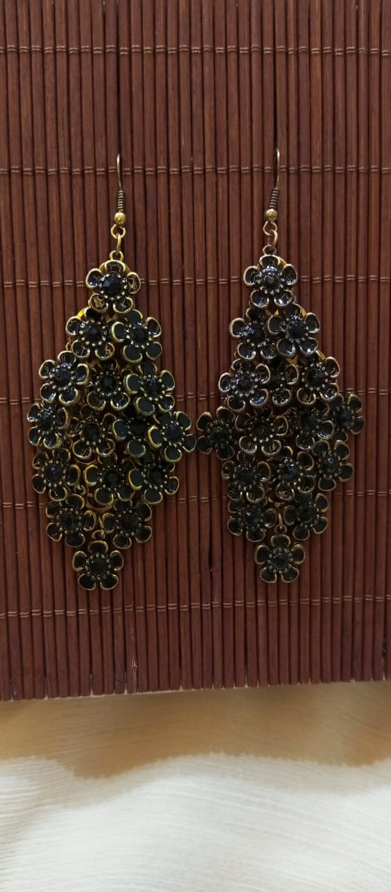 Black Flower Earrings
