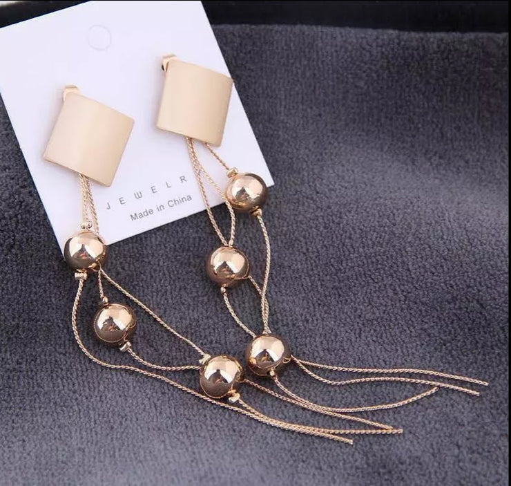 Studs LongPearl Chain  Earrings