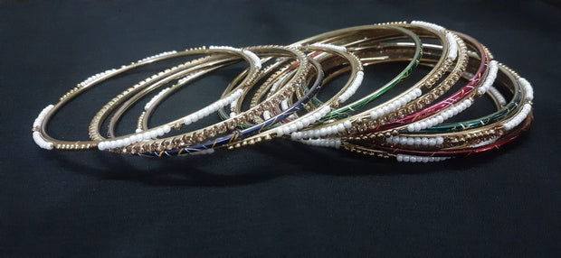 Multi Shade  Pearls Bangles