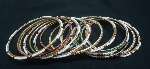 Multi Shade  Pearls Bangles