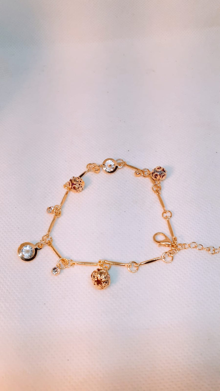 Chain Style Bracelet With Hanging Charms