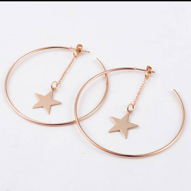 Star HOOP   Earrings