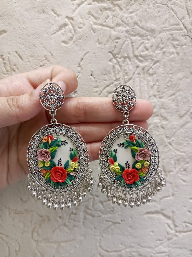 polymer clay jhumka and pendat set