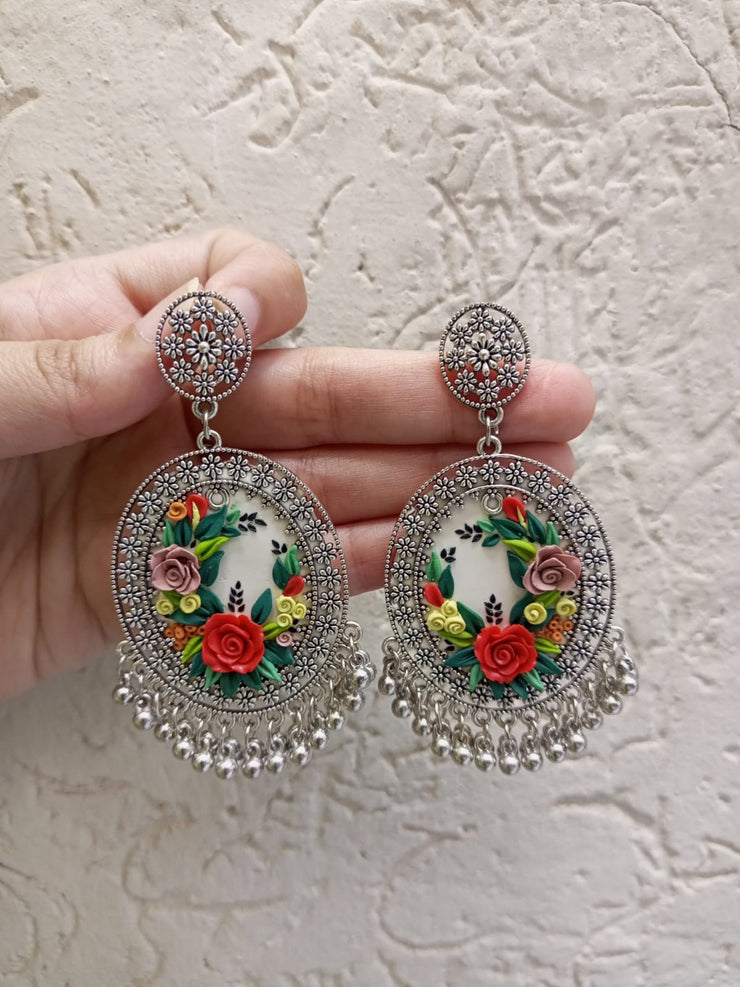 polymer clay jhumka and pendat set